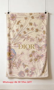 Dior Pastel Floral Butterfly Flannel Sofa Blanket D308